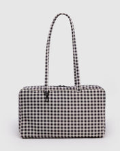 Load image into Gallery viewer, Medium Nylon Bowler Bag- Black +& White Gingham - Tigertree