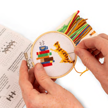 Load image into Gallery viewer, Mini Cross Stitch Embroidery Kit- Cat With Books - Tigertree