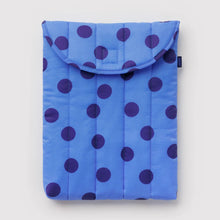 Load image into Gallery viewer, Puffy Laptop Sleeve 13"/14" - Blue Polka Dot