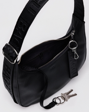 Load image into Gallery viewer, Small Recycled Leather Crescent Bag - Black