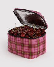 Load image into Gallery viewer, Puffy Lunch Bag - Azalea Pink Tartan