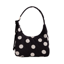 Load image into Gallery viewer, Mini Nylon Shoulder Bag - Black and Cream Polka Dot
