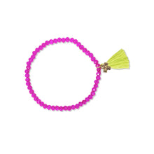 Load image into Gallery viewer, Patsy Solid Crystal Stretch Bracelet With Tassel - Tigertree
