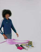Load and play video in Gallery viewer, Small Nylon Crescent Bag - Embroidered Ballet Icons