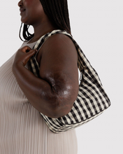 Load image into Gallery viewer, Small Nylon Meringue Bag - Black and Cream Gingham