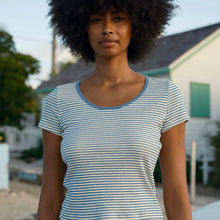 Load image into Gallery viewer, Scoop Ribsy Tee - Navy Stripe - Tigertree