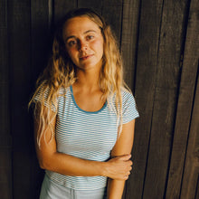 Load image into Gallery viewer, Scoop Ribsy Tee - Navy Stripe - Tigertree