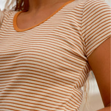 Load image into Gallery viewer, Scoop Ribsy Tee - Orange Stripe - Tigertree