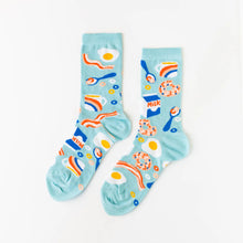 Load image into Gallery viewer, Women's Breakfast Crew Socks - Tigertree
