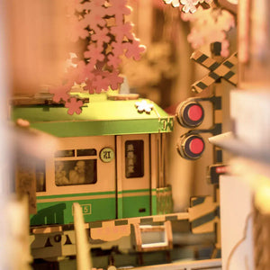 Miniature House Book Nook: Sakura Densya DIY Kit - Tigertree