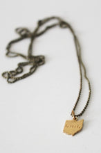 Load image into Gallery viewer, Tiny Brass State Necklace - Tigertree
