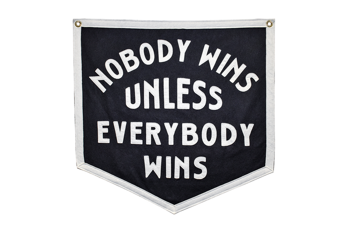 Nobody Wins Unless Everybody Wins Camp Flag - Tigertree