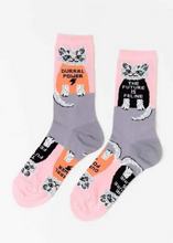 Load image into Gallery viewer, Women&#39;s Future Is Feline Crew Socks - Tigertree
