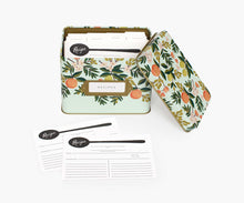 Load image into Gallery viewer, Citrus Floral Tin Recipe Box - Tigertree