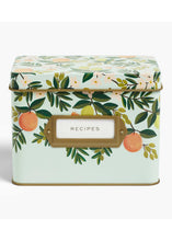 Load image into Gallery viewer, Citrus Floral Tin Recipe Box - Tigertree
