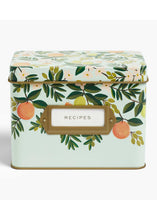 Load image into Gallery viewer, Citrus Floral Tin Recipe Box - Tigertree