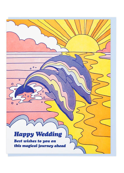 Happy Wedding Dolphins Card - Tigertree