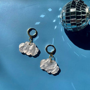 Mini Clouds Huggie Earrings