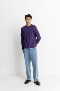 Mohair Fisherman's Knit - Plum