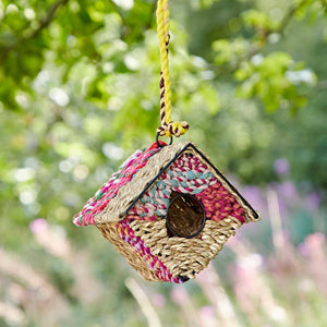 Diamond Recycled Cotton Handmade Birdhouse