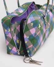 Load image into Gallery viewer, Nylon Bowler Bag- Green Star Plaid
