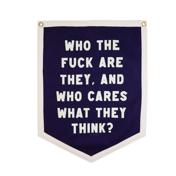 Who Cares What They Think Camp Flag - Tigertree
