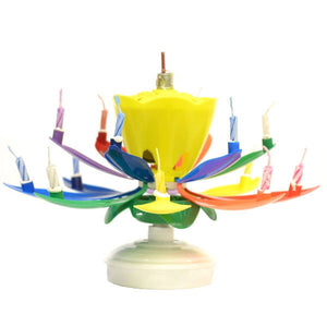 Rainbow Musical Flower Birthday Candle