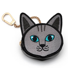 Load image into Gallery viewer, 2-in-1 Bag Charm &amp; Shopping Bag - Gray Cat
