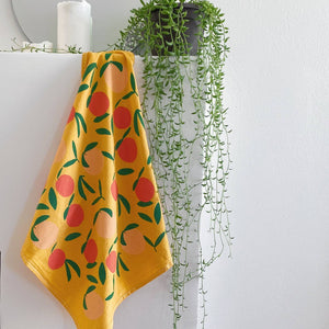 Yellow Peach Toss Tea Towel