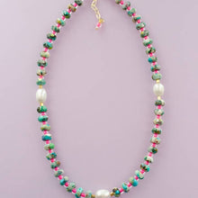 Load image into Gallery viewer, Turquois and Pearl Pebble Necklace
