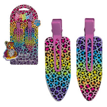 Load image into Gallery viewer, Lisa Frank XL Creaseless Clips- Rainbow Leopard - Tigertree
