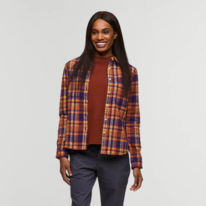 W Mero Flannel Black Violet Plaid