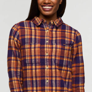 W Mero Flannel Black Violet Plaid