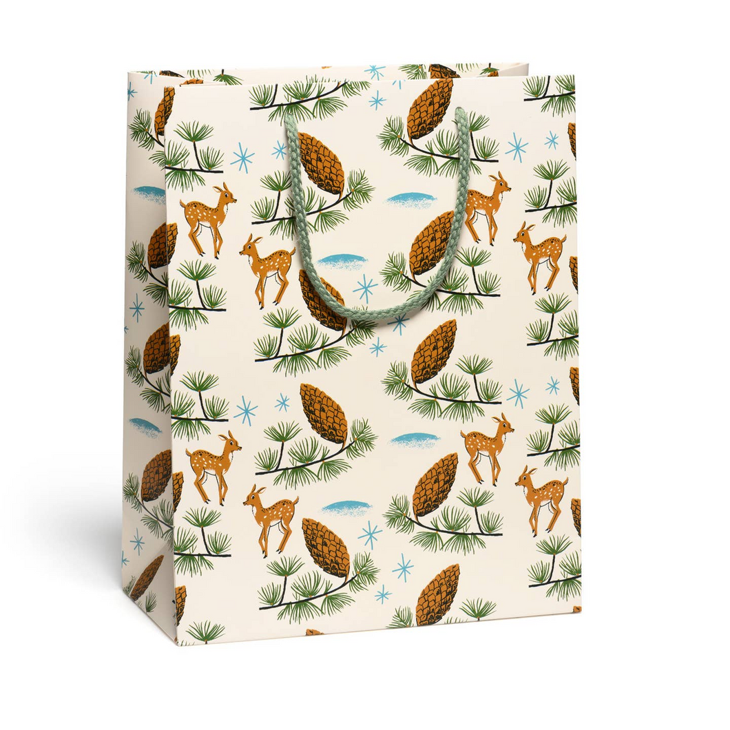 Deer & Pinecones Gift Bag- Large