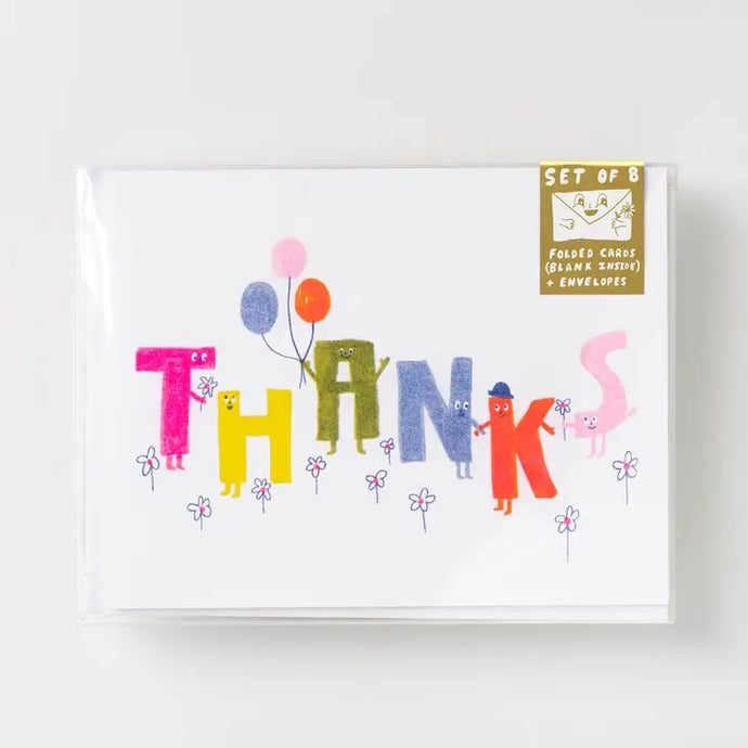 Thanks Letter Friends Risograph Cards - Set of 8 - Tigertree