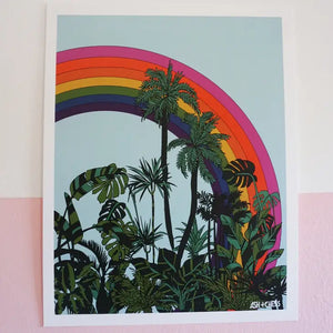 11" x 14" Rainbow Palms Print - Tigertree