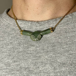 70s Jade Handshake Necklace - Tigertree