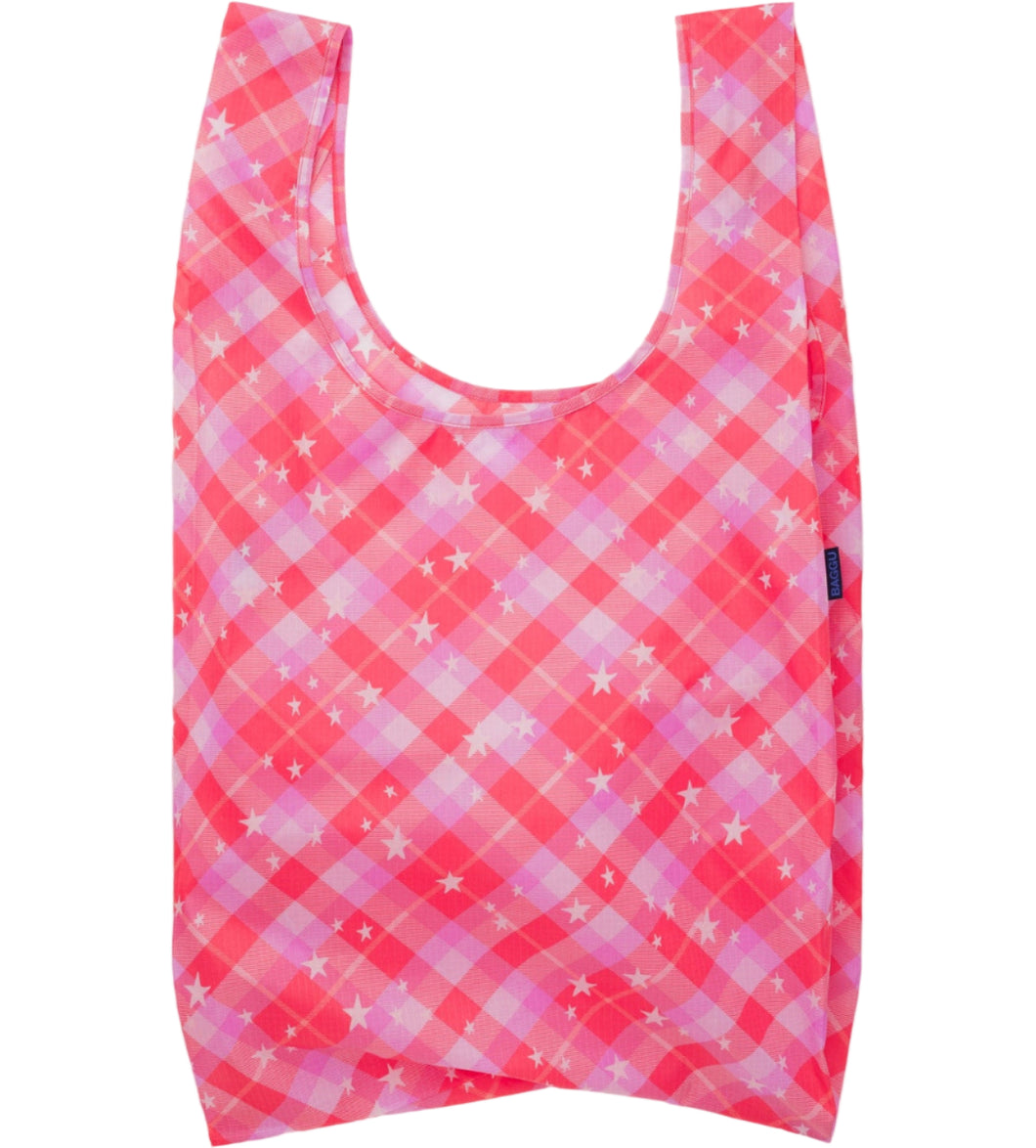 Big Baggu- Pink Star Plaid