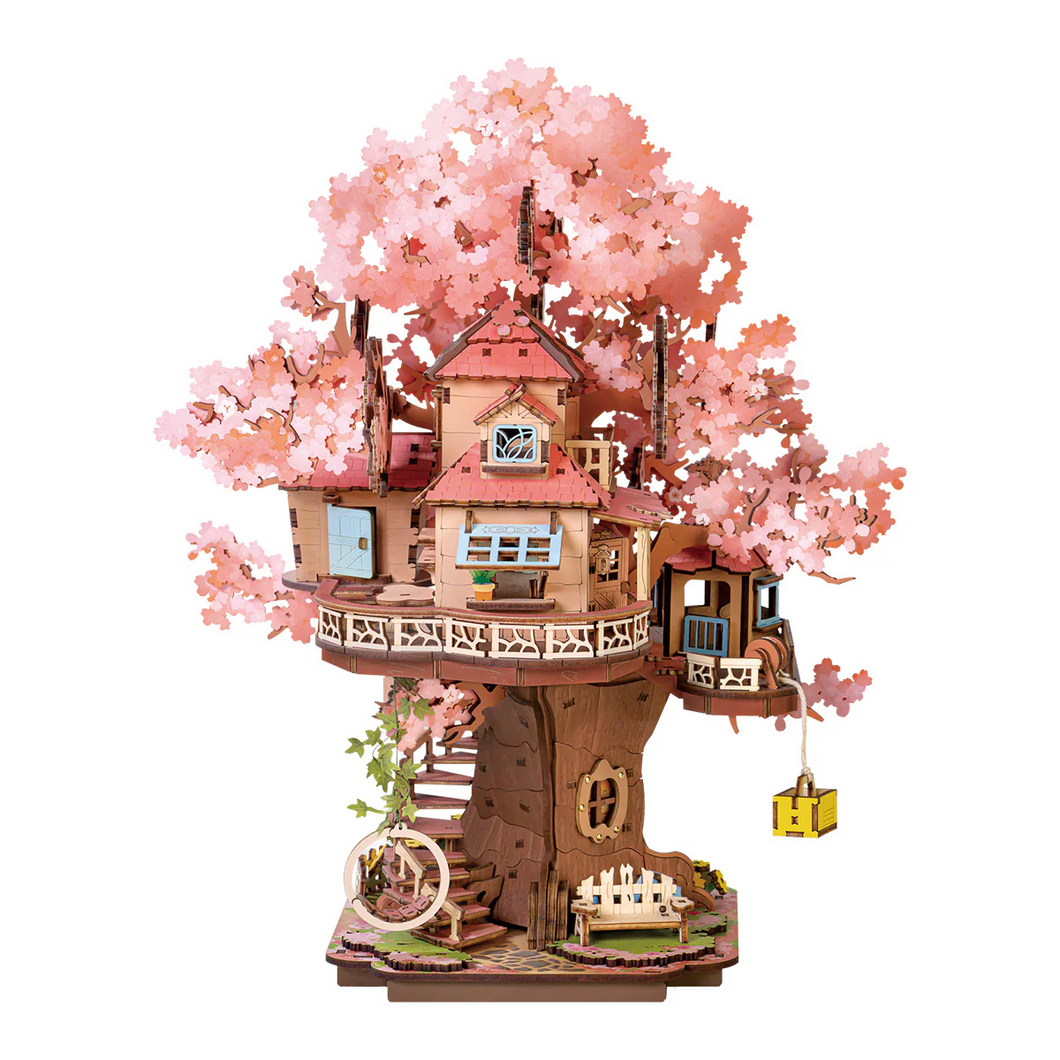 DIY Wooden Puzzle: Sakura Tree House