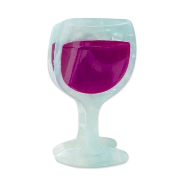 Midi Red Wine Glass Hair Claw Clip