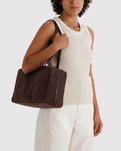 Load image into Gallery viewer, Medium Nylon Bowler Bag - Coffee
