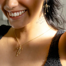 Load image into Gallery viewer, Bad to the Bow Necklace- 18K Gold Plated
