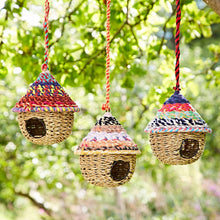 Load image into Gallery viewer, Round Recycled Cotton Handmade Birdhouse
