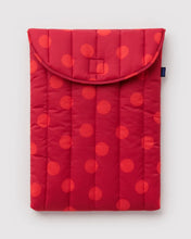 Load image into Gallery viewer, Puffy Laptop Sleeve 16" - Red Polka Dot
