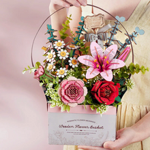 Load image into Gallery viewer, 3D Wooden Flower Puzzle Basket
