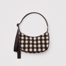 Load image into Gallery viewer, Small Nylon Crescent Bag - Blurred Gingham Brown - Tigertree
