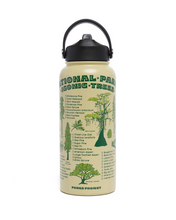 Load image into Gallery viewer, Iconic Trees Checklist 32oz. Insulated Water Bottle  - Light Green
