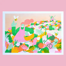 Load image into Gallery viewer, Bee Fields - A3 Risograph Print - Tigertree

