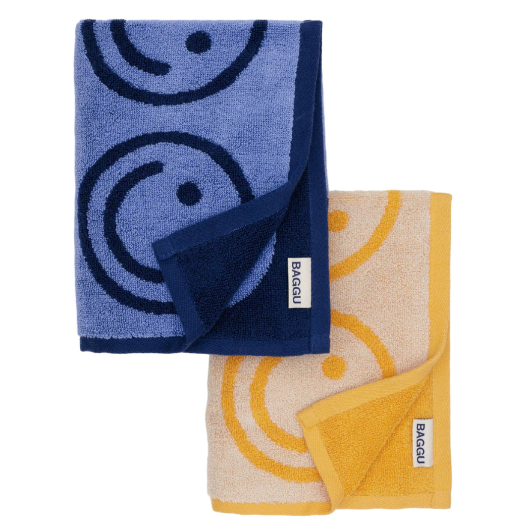 Hand Towel Set of 2- Happy Blue Marigold