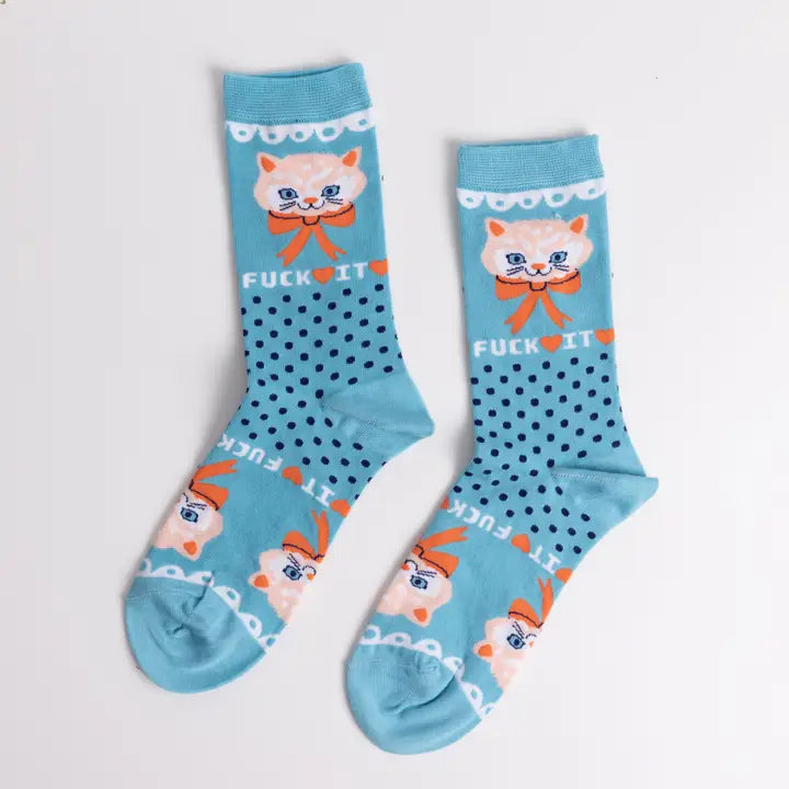 Women's Fuck It Kitty Crew Socks